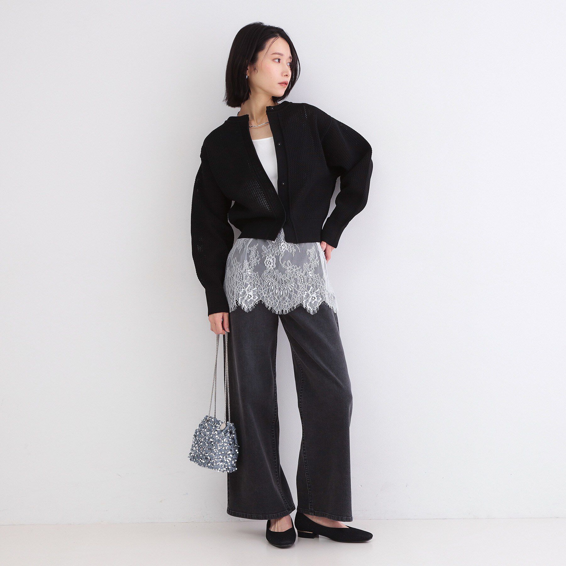 OPAQUE.CLIP「裾レースタンクトップ【洗濯機OK】」|キャミソール|