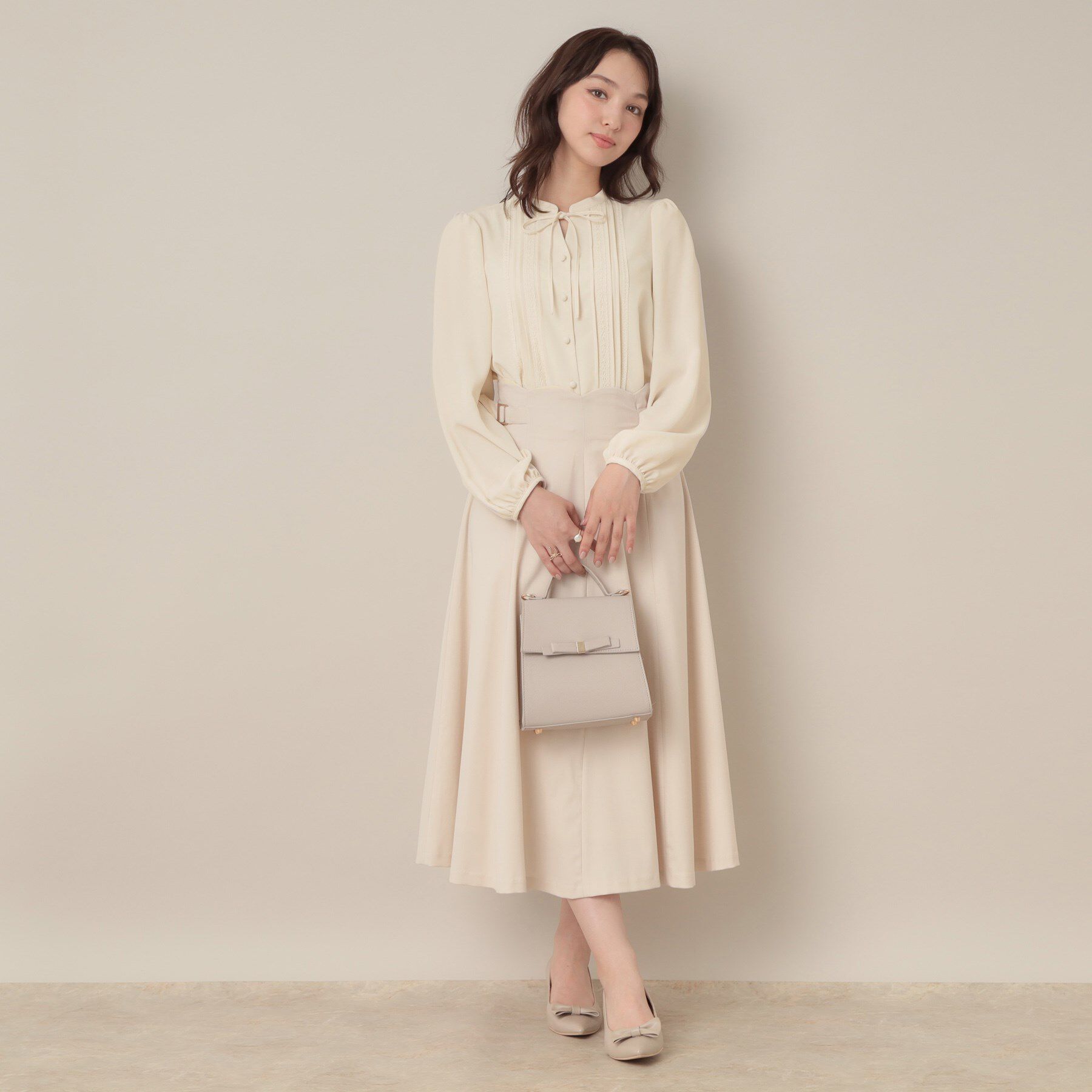 Couture broach「【大人可愛い・通勤】ピンタックレースブラウス」|シャツ・ブラウス|