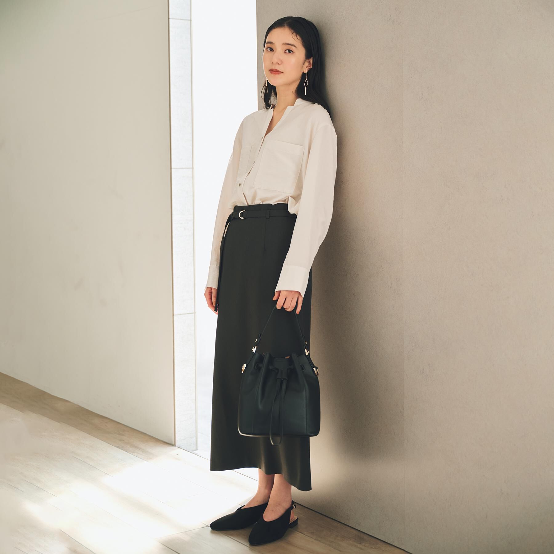 THE SHOP TK「ベルト付ナロースカート【セットアップ可】/CAVIANシリーズ」|スカート|