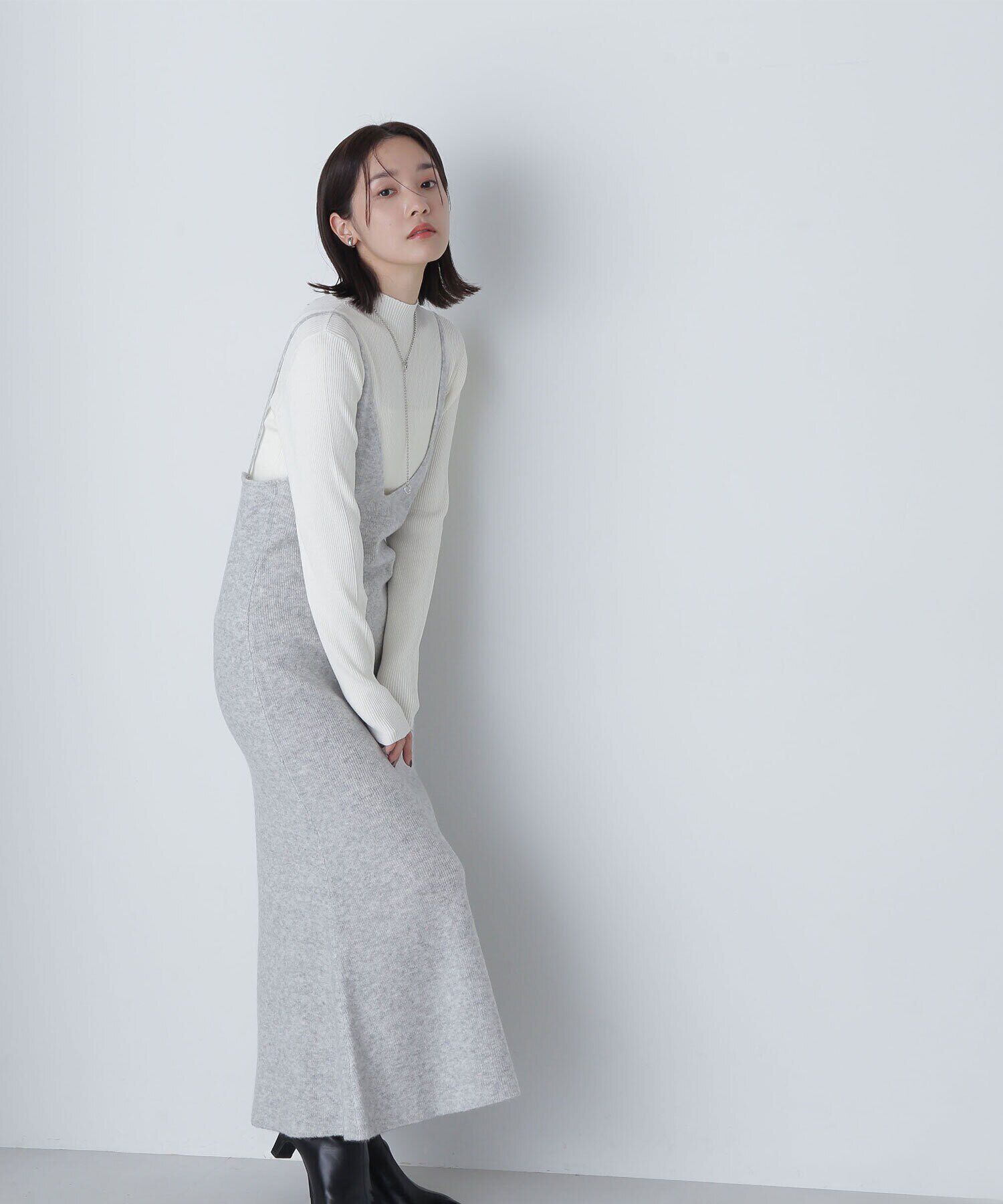 「ニットキャミワンピースセット」|ワンピース|