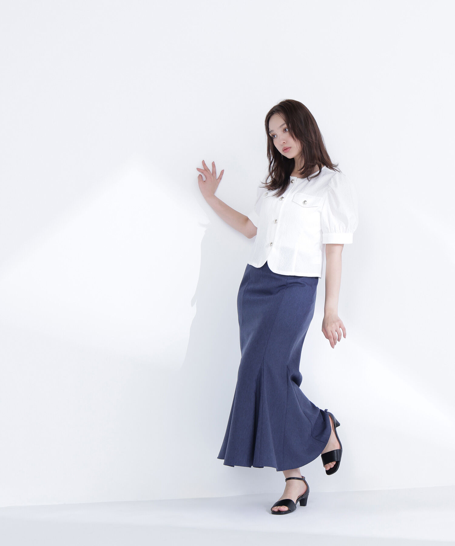  「ヘム切替マーメイドスカート」|スカート|