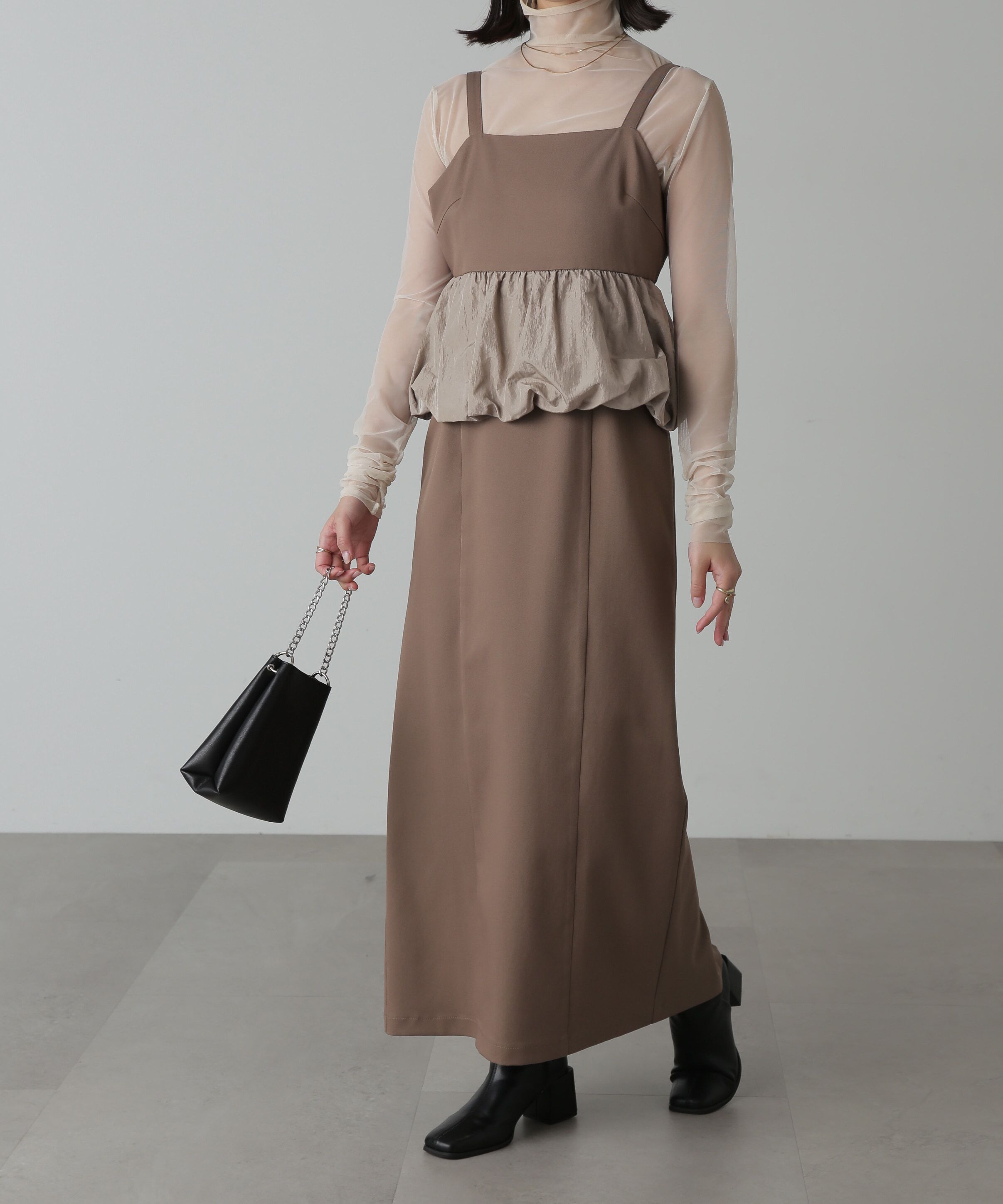  「ビスチェレイヤード風ドッキングワンピース」|ワンピース|