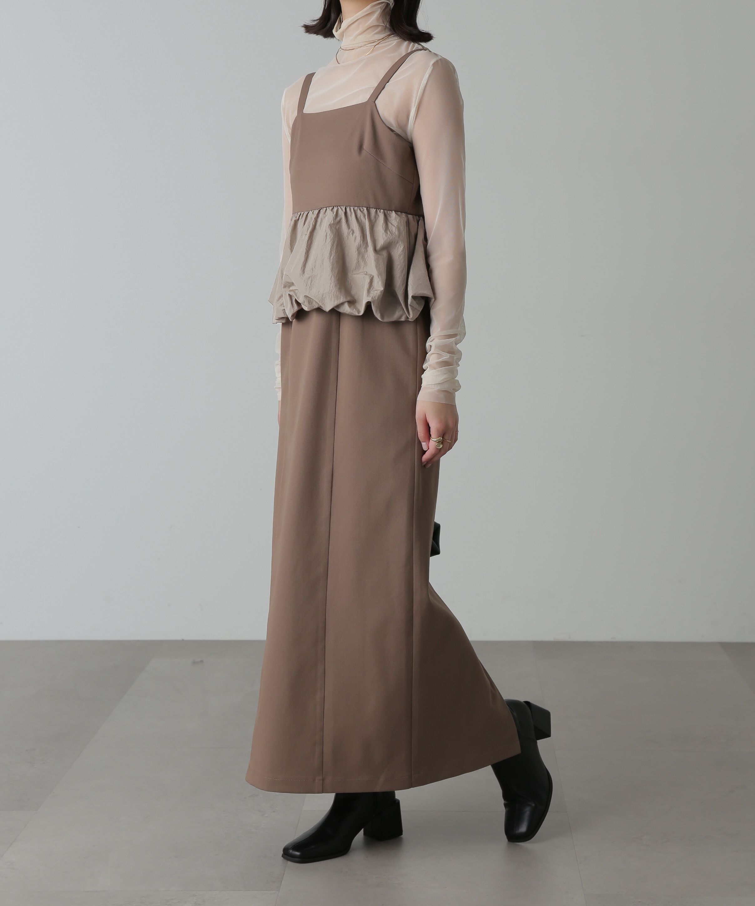  「ビスチェレイヤード風ドッキングワンピース」|ワンピース|