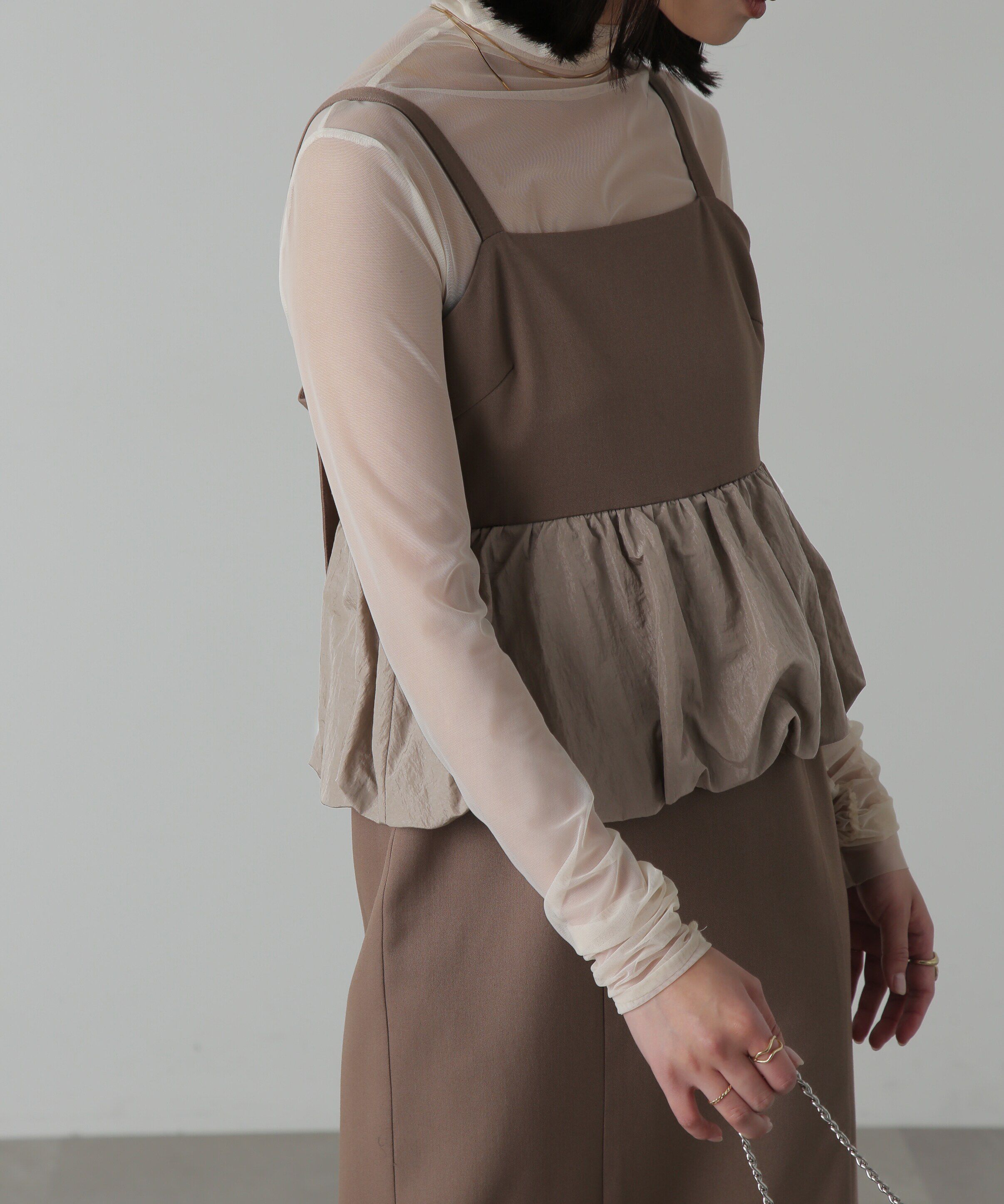  「ビスチェレイヤード風ドッキングワンピース」|ワンピース|