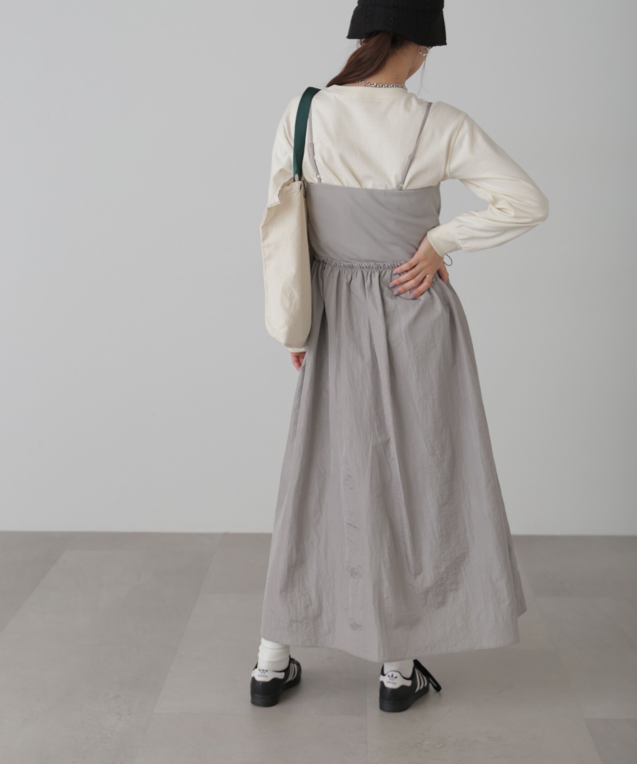  「異素材ドッキングキャミワンピース」|ワンピース|