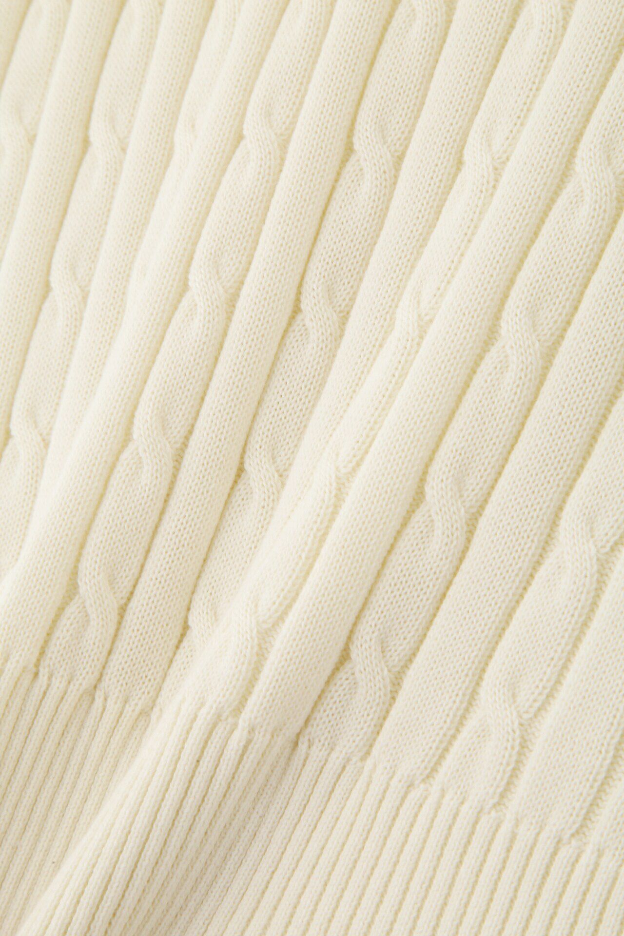  「◆【ウォッシャブル】コットンケーブル柄ポロニットプルオーバー」|ニット・セーター|