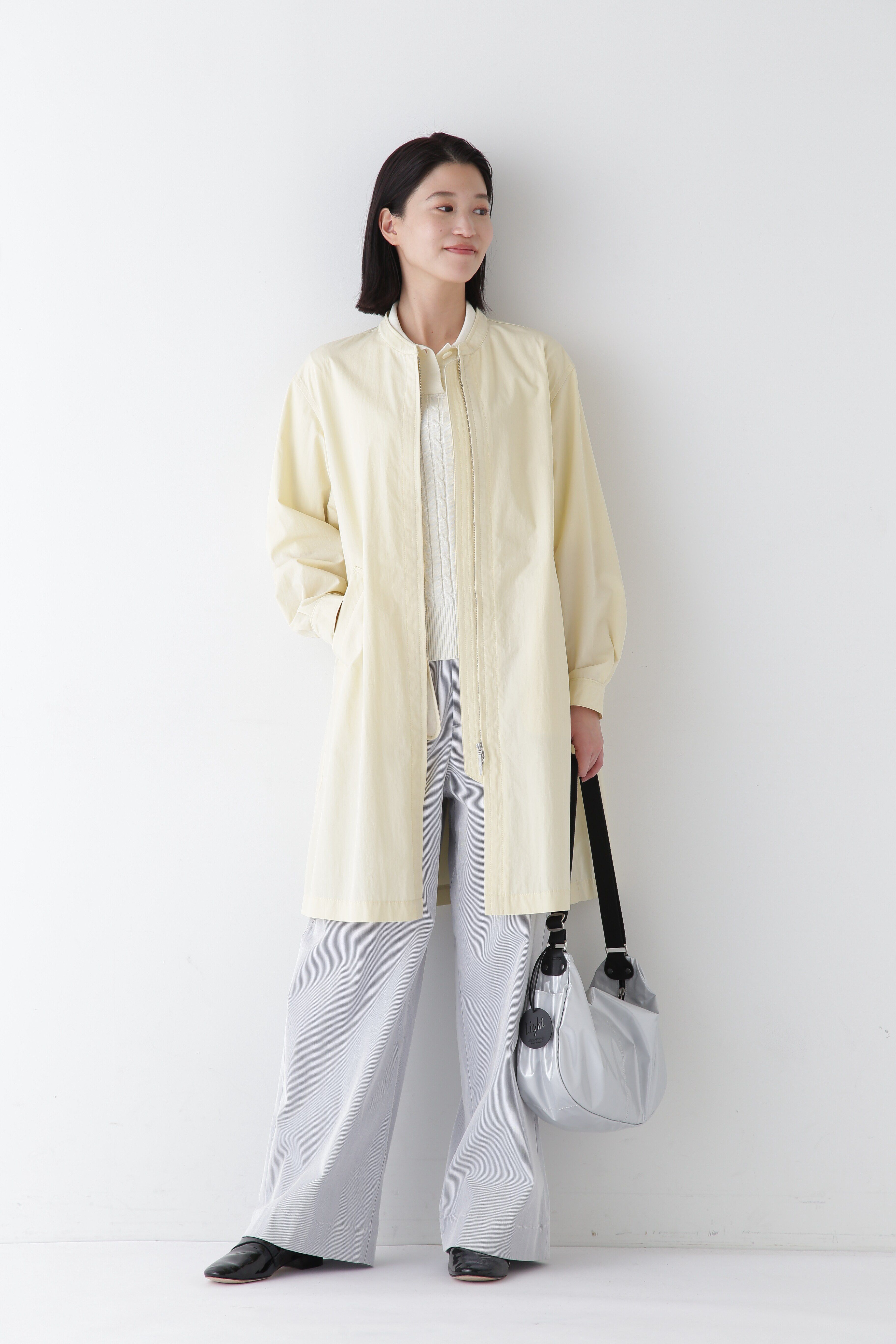  「◆【ウォッシャブル】コットンケーブル柄ポロニットプルオーバー」|ニット・セーター|