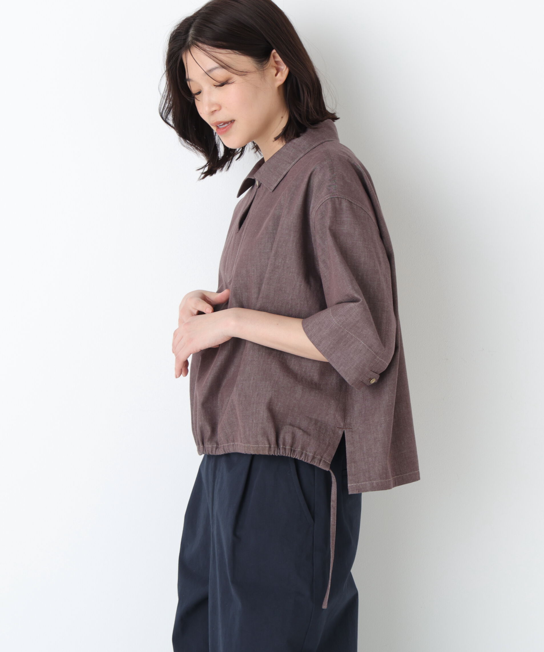  「◆《ウォッシャブル》ライトオンスデニムスキッパーブラウス」|シャツ・ブラウス|