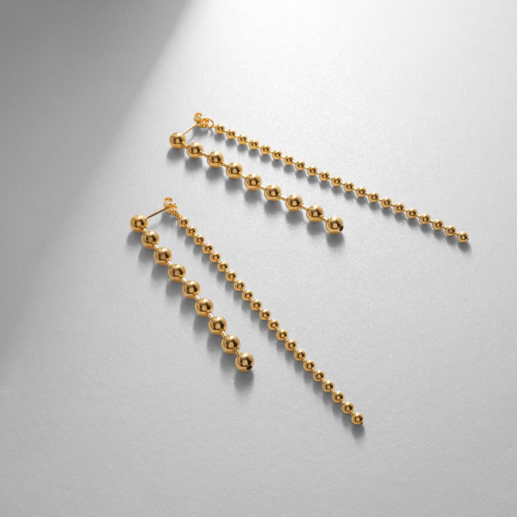 COCOSHNIK ONKITSCH「シルバー チェーンピアス ボール フロントバック GP」|ピアス|