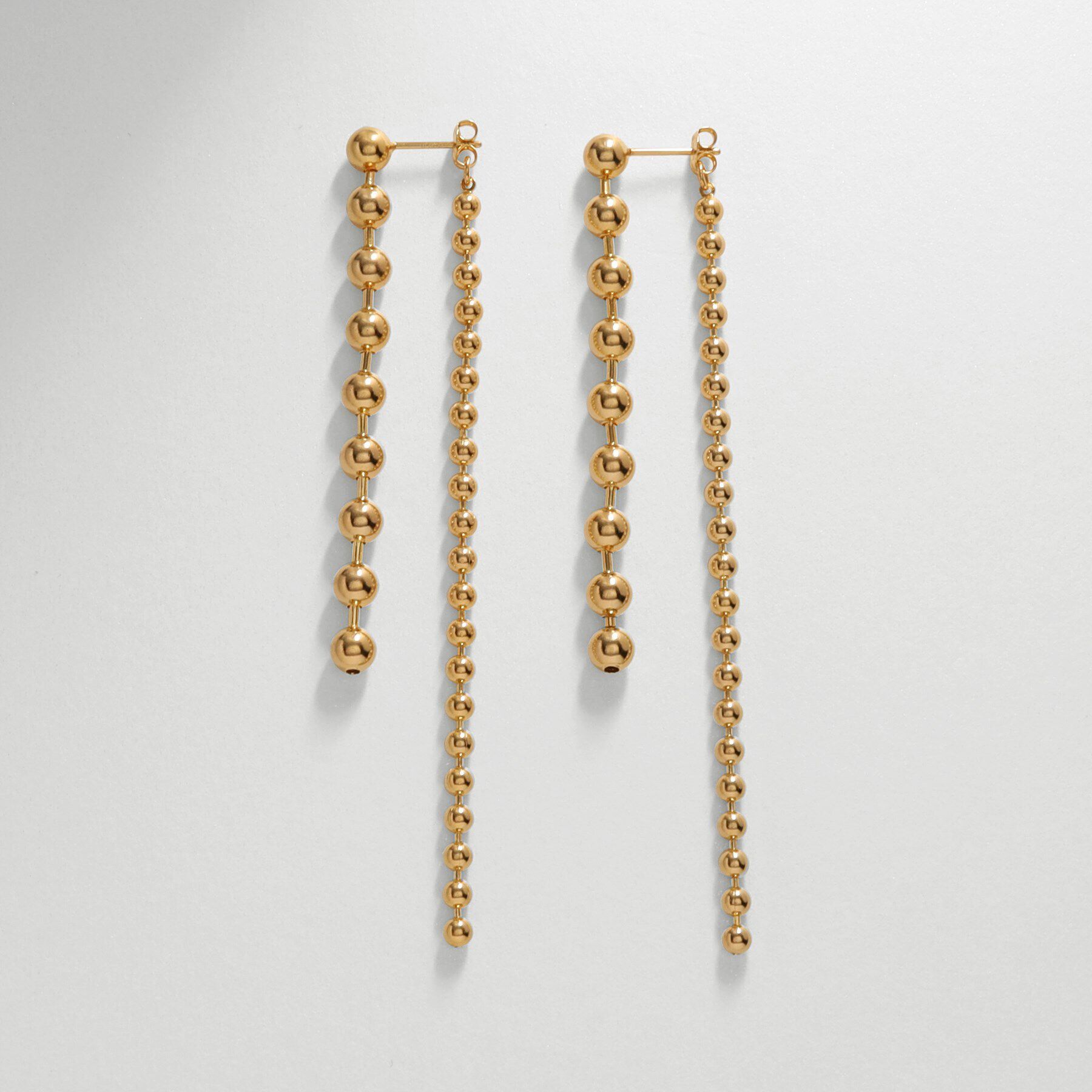 COCOSHNIK ONKITSCH「シルバー チェーンピアス ボール フロントバック GP」|ピアス|