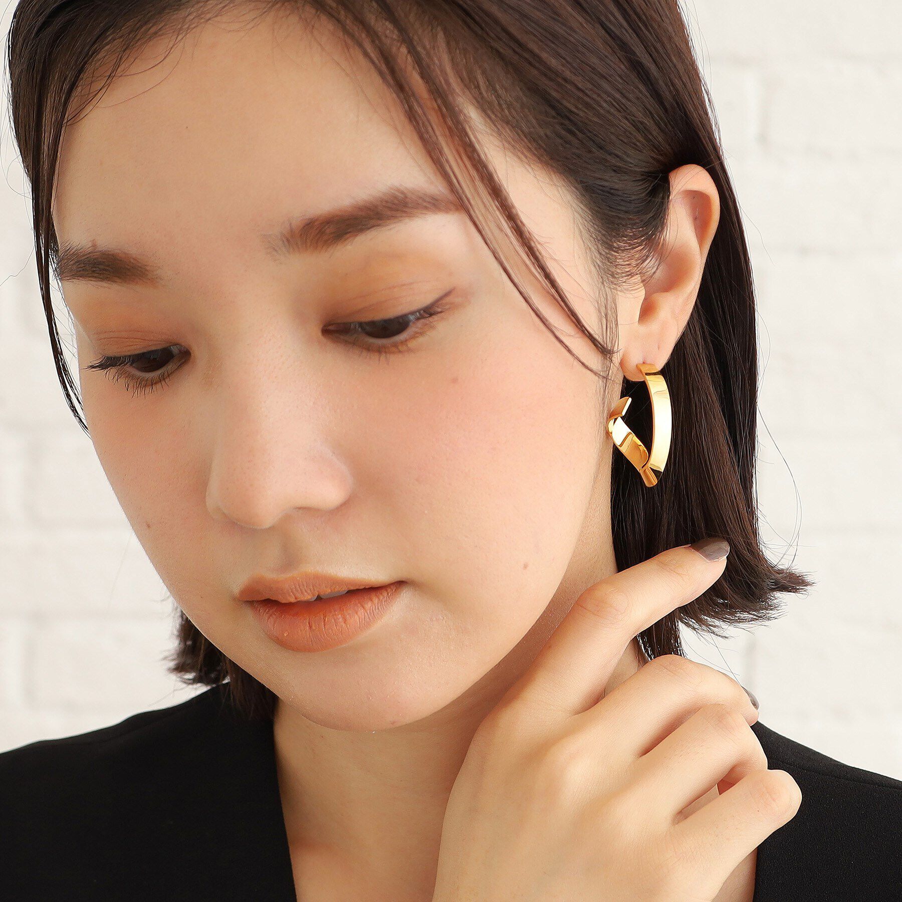 COCOSHNIK ONKITSCH「シルバー フォールディングピアス ストリーム GP」|ピアス|