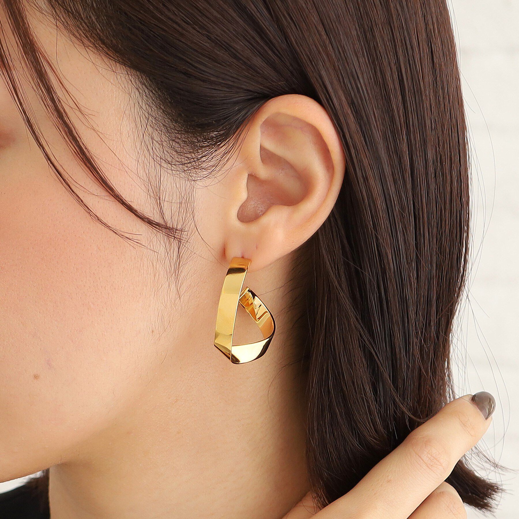 COCOSHNIK ONKITSCH「シルバー フォールディングピアス ストリーム GP」|ピアス|