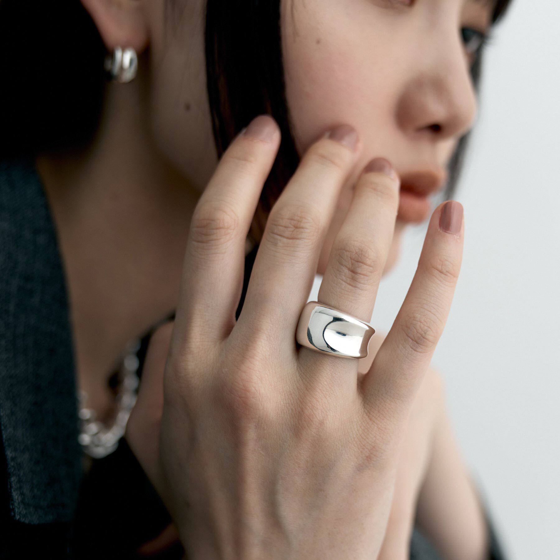 COCOSHNIK ONKITSCH「シルバー コンケイブリング」|リング|