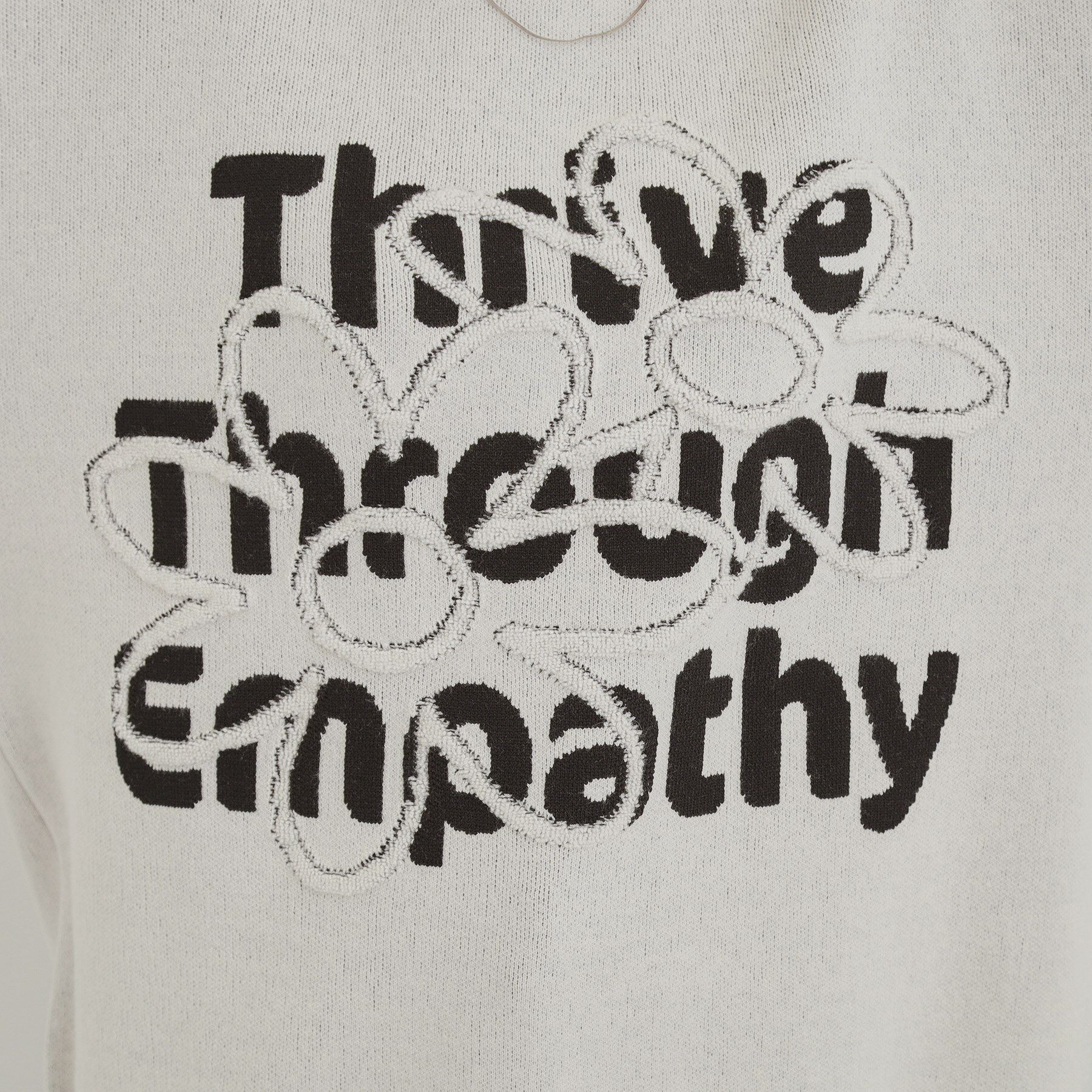 SHOO･LA･RUE「【体型カバー】ちくちくしにくい お花ロゴジャカードスウェットライクニット」|ニット・セーター|