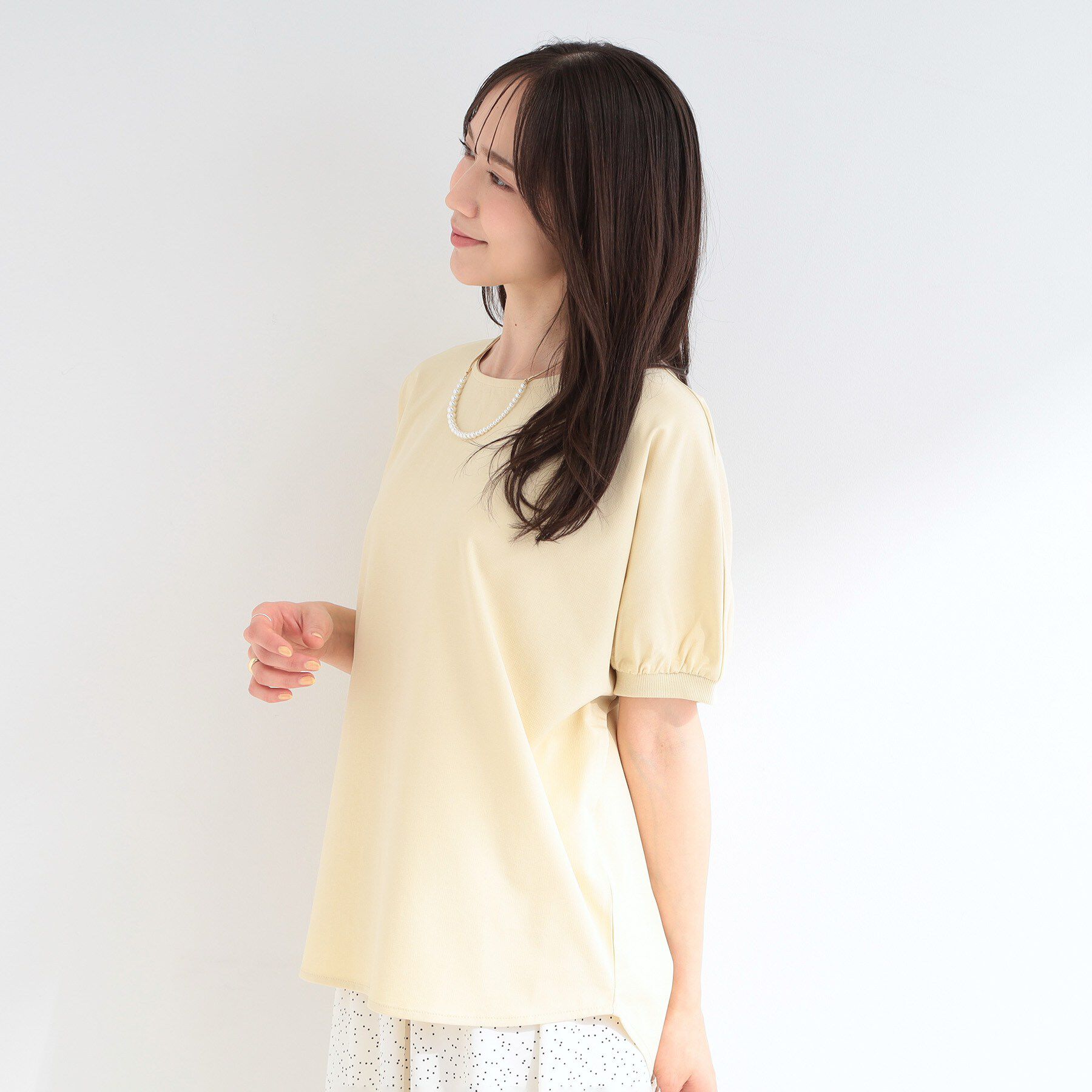 SHOO･LA･RUE「【ひんやり/洗濯後しわになりにくい】大人のパフスリーブ ドルマンブラウス」|シャツ・ブラウス|