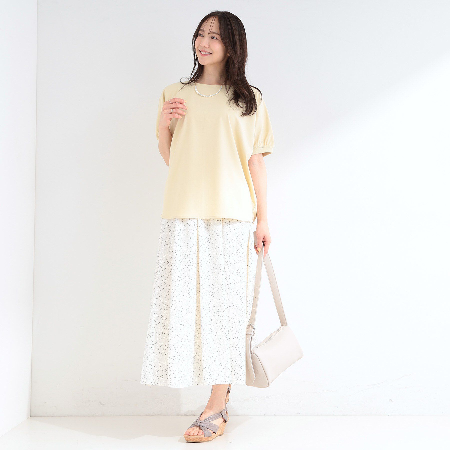 SHOO･LA･RUE「【ひんやり/洗濯後しわになりにくい】大人のパフスリーブ ドルマンブラウス」|シャツ・ブラウス|