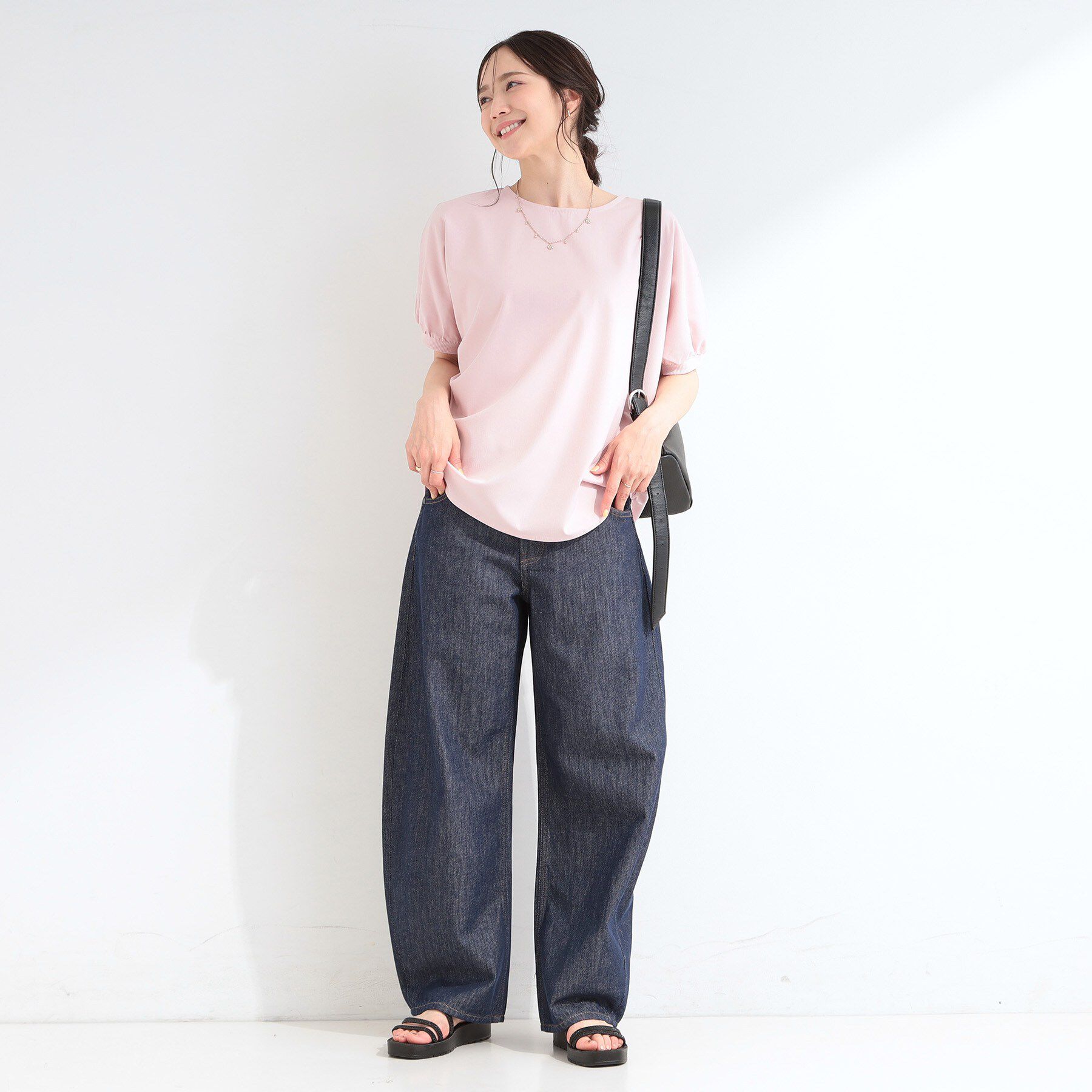 SHOO･LA･RUE「【ひんやり/洗濯後しわになりにくい】大人のパフスリーブ ドルマンブラウス」|シャツ・ブラウス|