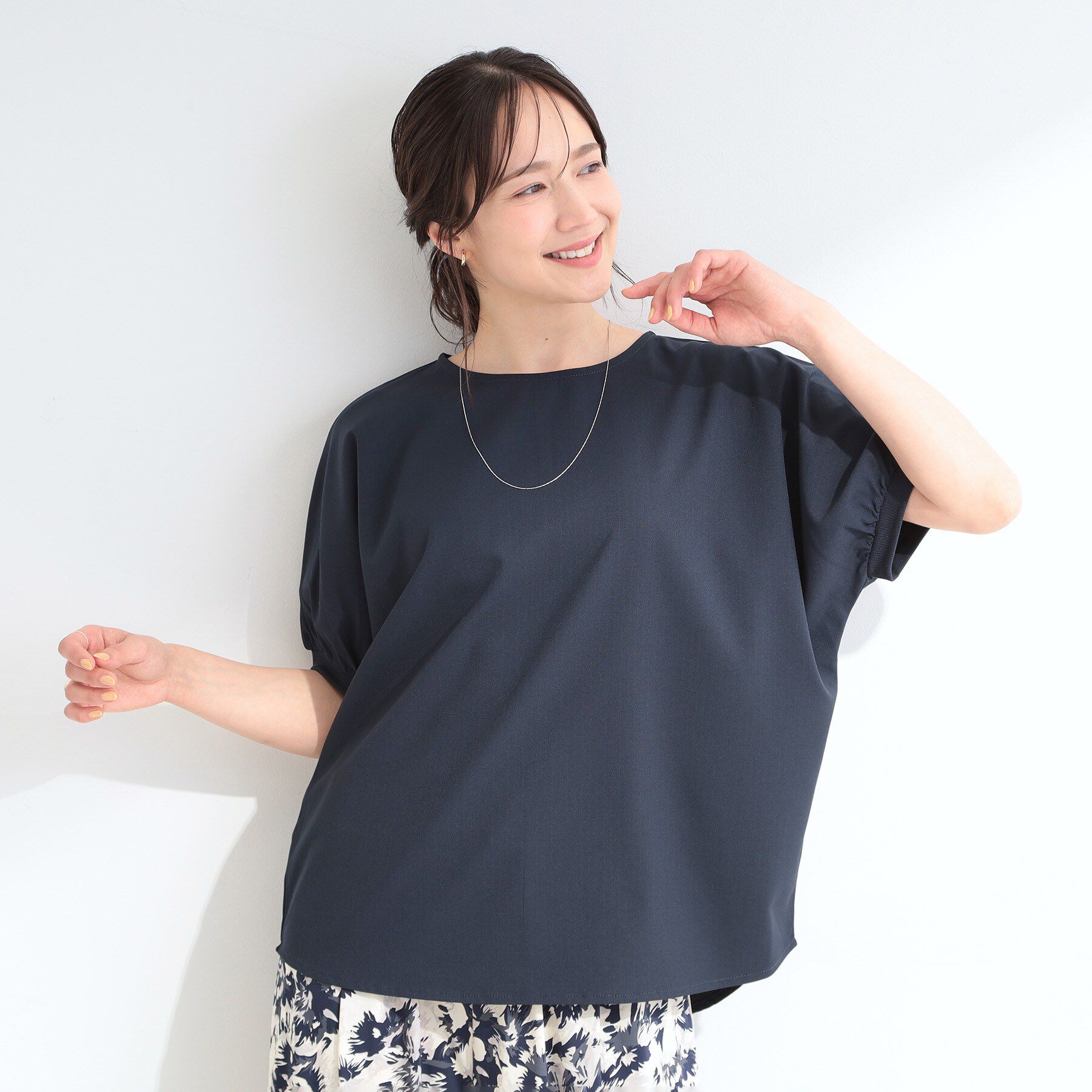 SHOO･LA･RUE「【ひんやり/洗濯後しわになりにくい】大人のパフスリーブ ドルマンブラウス」|シャツ・ブラウス|