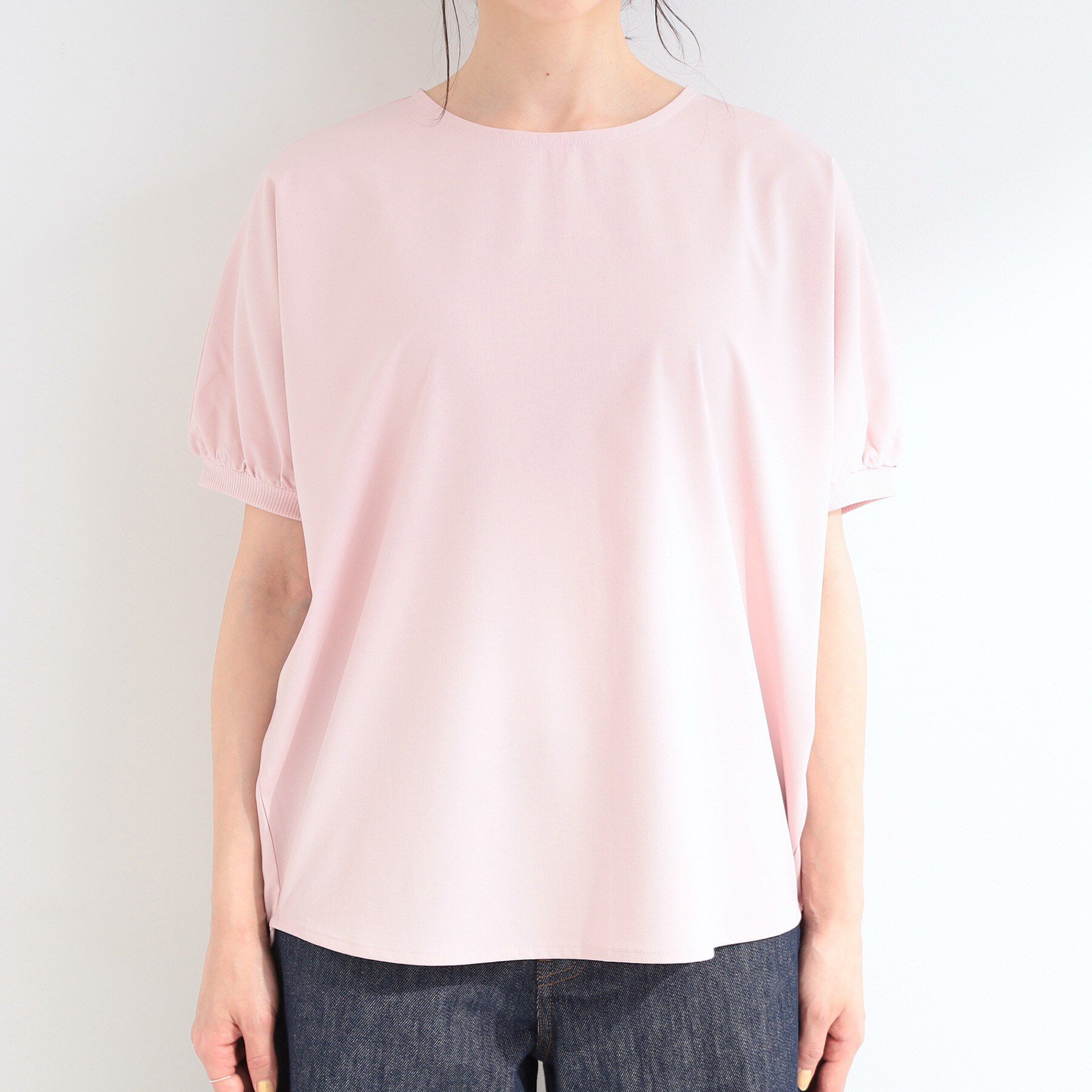 SHOO･LA･RUE「【ひんやり/洗濯後しわになりにくい】大人のパフスリーブ ドルマンブラウス」|シャツ・ブラウス|