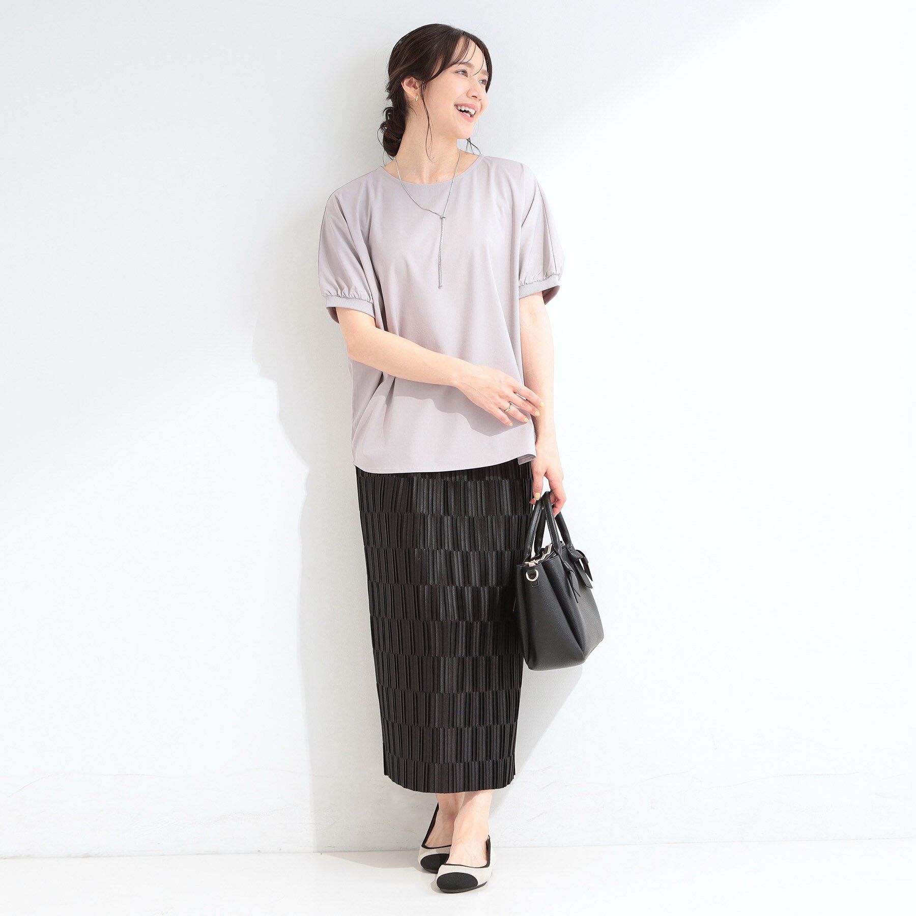 SHOO･LA･RUE「【ひんやり/洗濯後しわになりにくい】大人のパフスリーブ ドルマンブラウス」|シャツ・ブラウス|