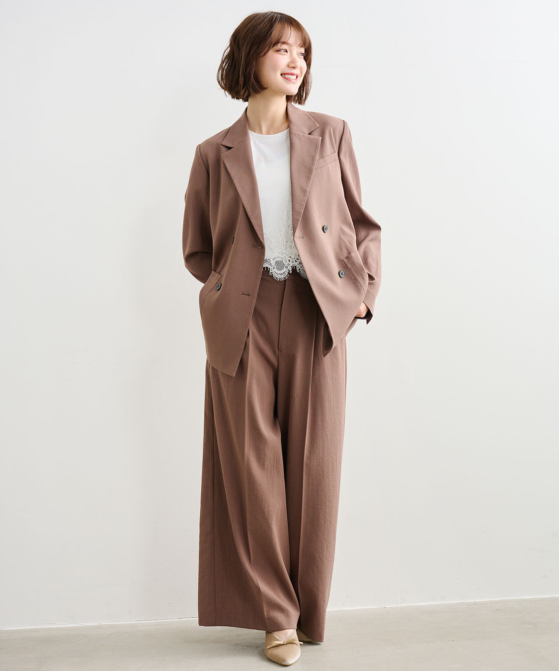 COCO DEAL「リネンライクバックフラップワイドパンツ」|スラックス|