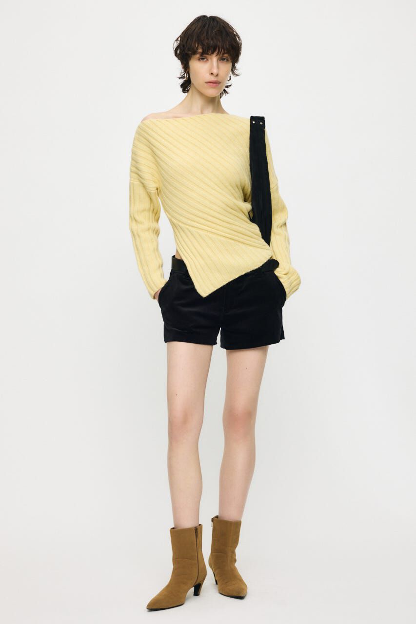 MOUSSY「ASYMMETRY RIB ニット」|ニット・セーター|