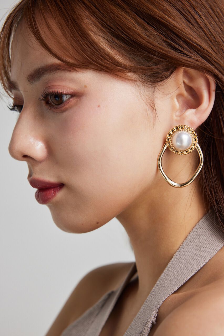 rienda「2WAYビッグフェイクパールピアス」|ピアス|