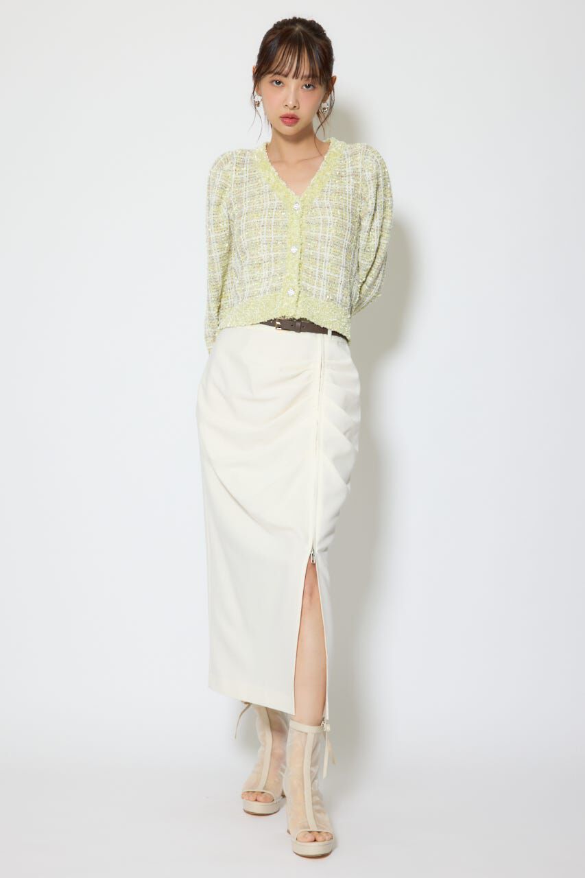 rienda「ツイードニットカーディガントップス」|ニット・セーター|