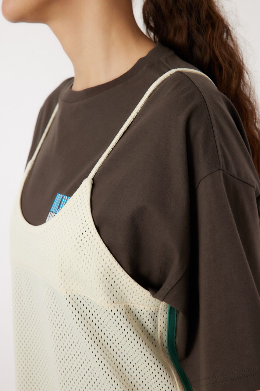 RODEO CROWNS「メッシュ切り替えラインキャミワンピース」|ワンピース|