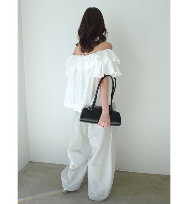 LAGUNAMOON「【FILA別注】フリルオフショルブラウス」|シャツ・ブラウス|