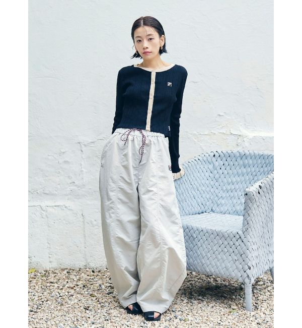 LAGUNAMOON「【FILA別注】ドライタッチバイカラーフリルデザインニットカーディガン」|カーディガン|