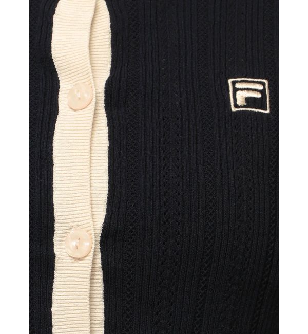 LAGUNAMOON「【FILA別注】ドライタッチバイカラーフリルデザインニットカーディガン」|カーディガン|