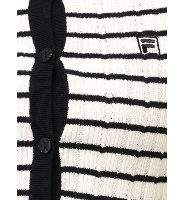 LAGUNAMOON「【FILA別注】ドライタッチバイカラーフリルデザインニットカーディガン」|カーディガン|