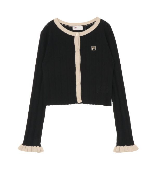 LAGUNAMOON「【FILA別注】ドライタッチバイカラーフリルデザインニットカーディガン」|カーディガン|