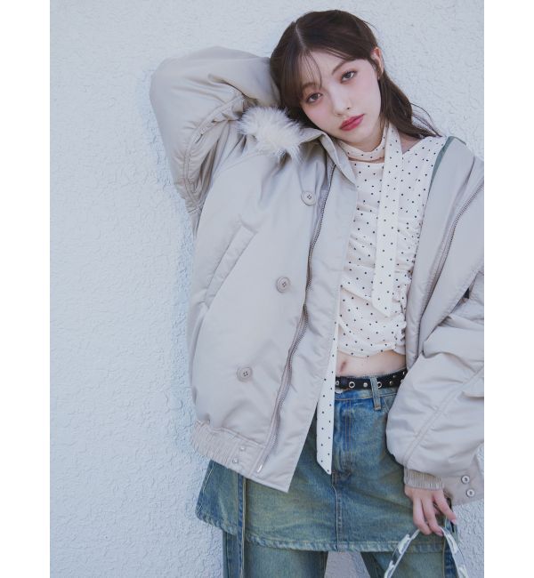 jouetie「ルーズN2Bブルゾン」|ブルゾン・スタジャン|アイボリー