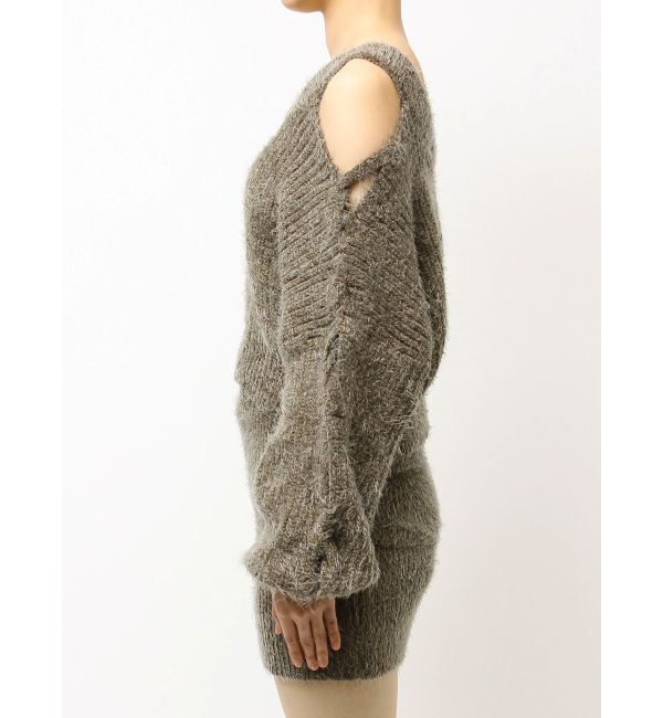 GYDA「レースアップシャギーニットトップス」|ニット・セーター|