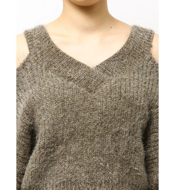 GYDA「レースアップシャギーニットトップス」|ニット・セーター|