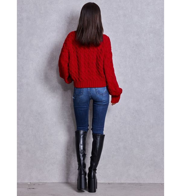 GYDA「ケーブルクルーネックニットトップス」|ニット・セーター|