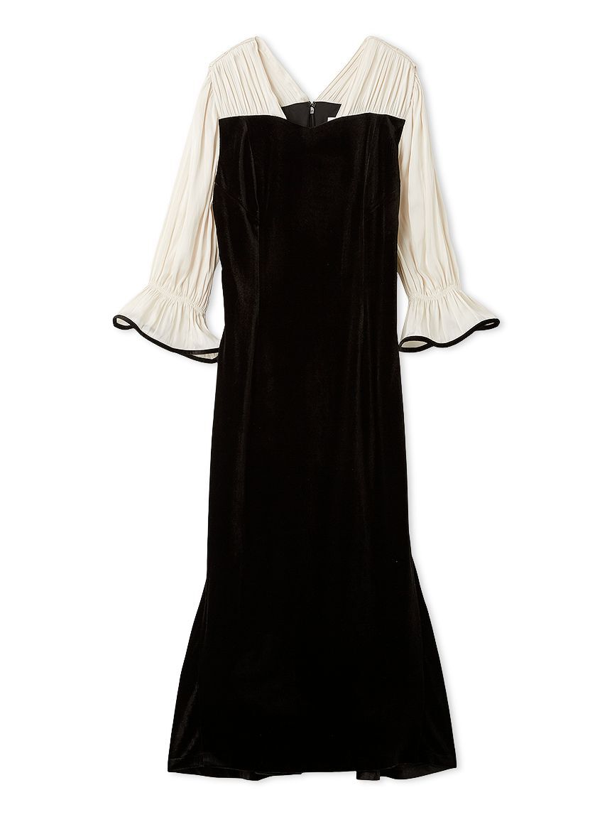 CELFORD「ベロアマーメイドワンピース」|ワンピース|BLK