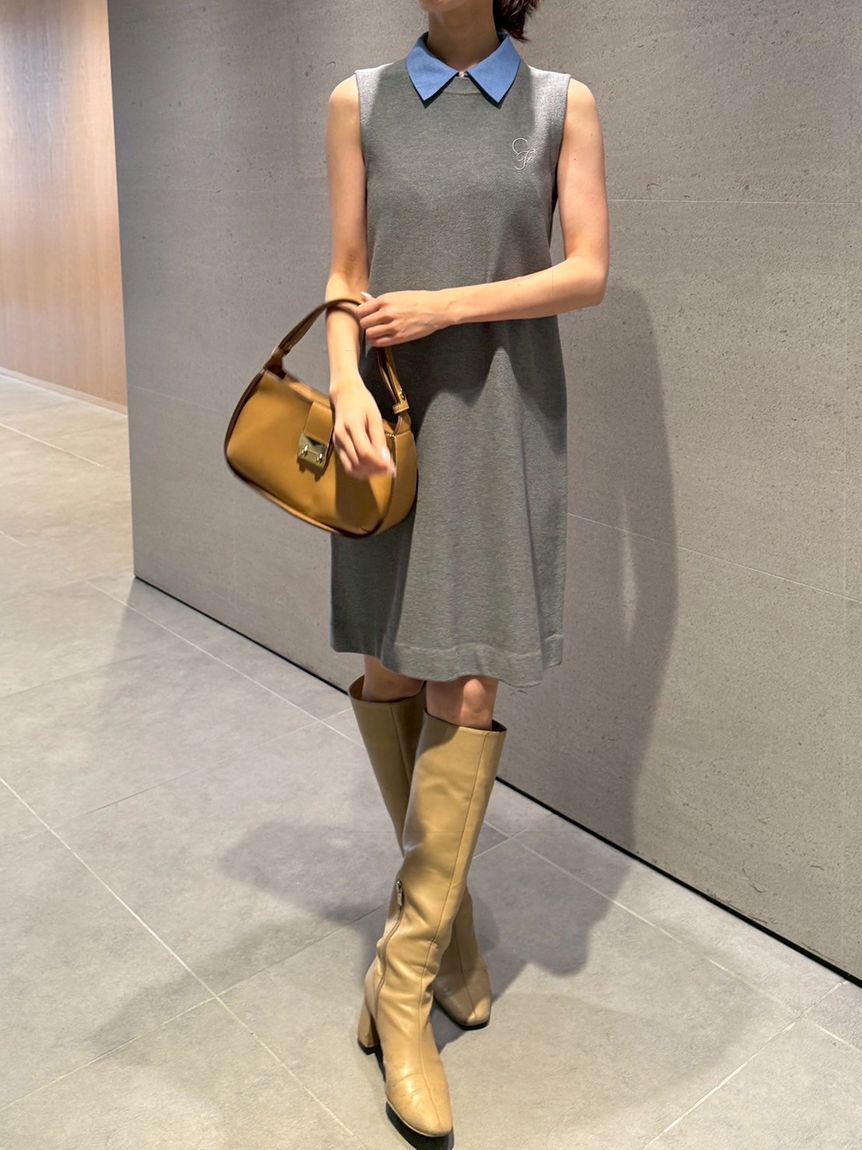 CELFORD「【セットアイテム】襟付きニットワンピースセット」|ワンピース|