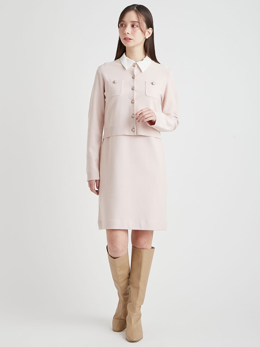 CELFORD「【セットアイテム】襟付きニットワンピースセット」|ワンピース|