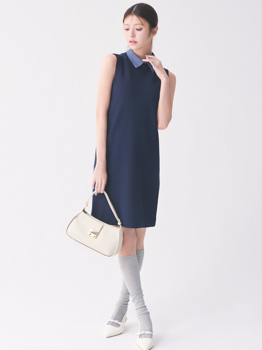 CELFORD「【セットアイテム】襟付きニットワンピースセット」|ワンピース|