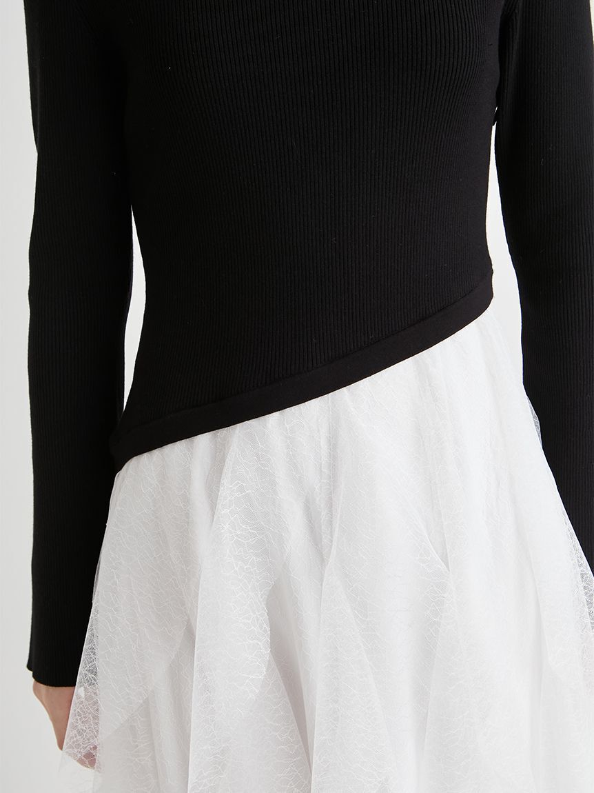 CELFORD「ラッフルスカートドッキングニットワンピ」|ワンピース|