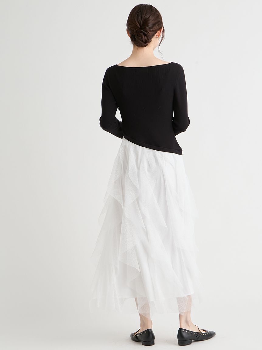 CELFORD「ラッフルスカートドッキングニットワンピ」|ワンピース|