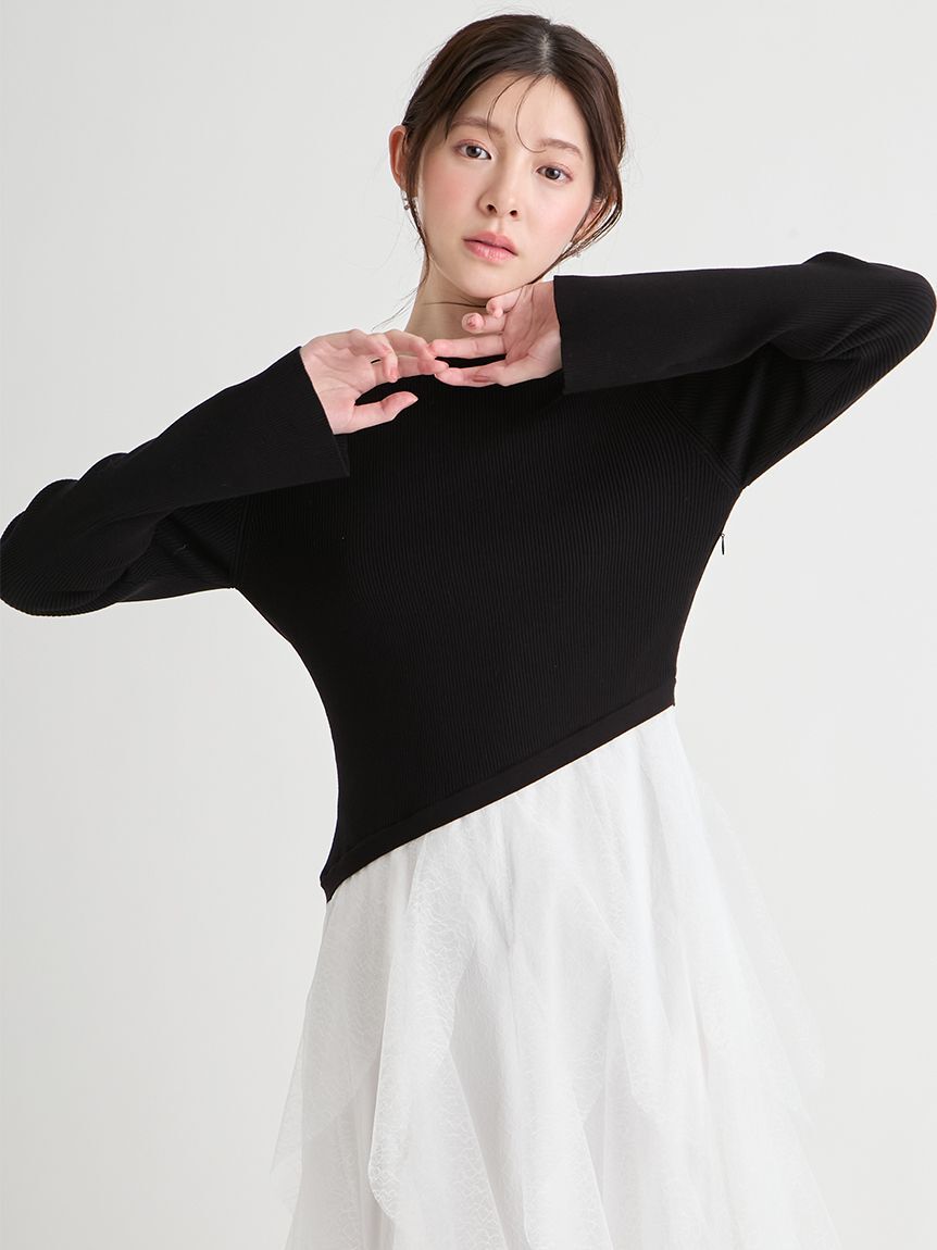 CELFORD「ラッフルスカートドッキングニットワンピ」|ワンピース|