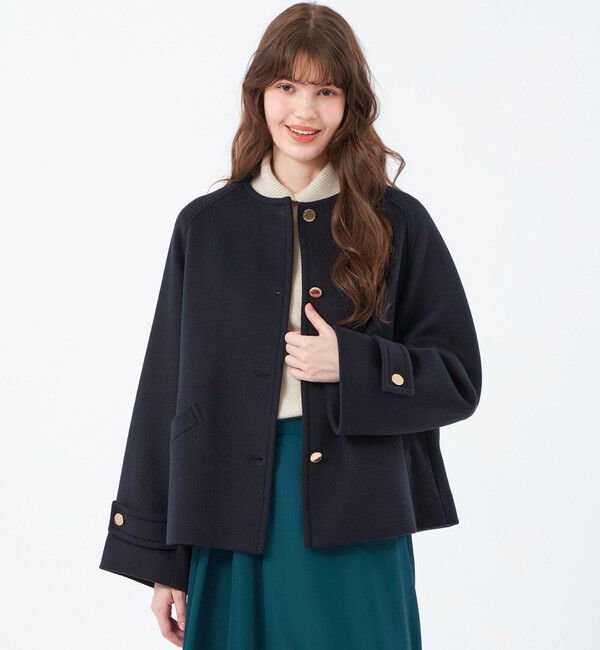 MACKINTOSH PHILOSOPHY「【WELBURY NO COLLAR SHORT（ウェルベリーノーカラーショート）】ウールメルトン製」|その他|ネイビー