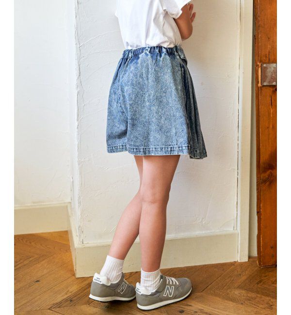 ikka kids「ＷＡＳＨデニムＷラップキュロット」|スカート|
