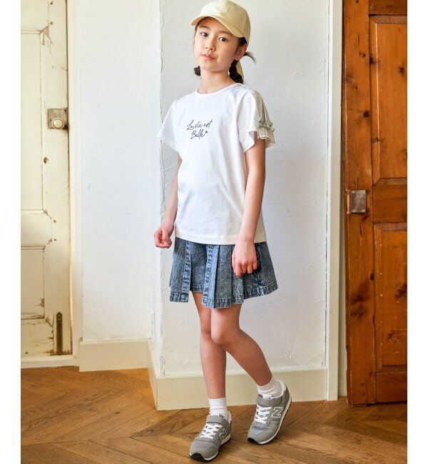 ikka kids「ＷＡＳＨデニムＷラップキュロット」|スカート|
