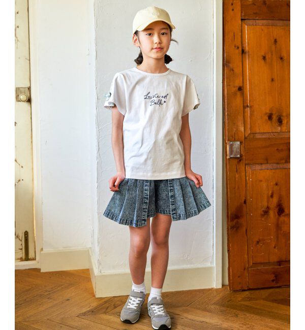 ikka kids「ＷＡＳＨデニムＷラップキュロット」|スカート|