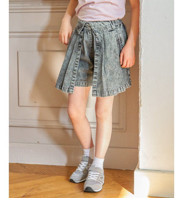 ikka kids「ＷＡＳＨデニムＷラップキュロット」|スカート|